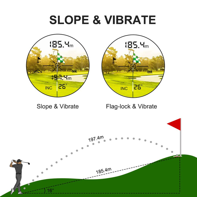 Laser Golf/Hunting Range Finder, 7X Magnification 650/1000 Yards Laser Rangefinder, Accurate, Slope Function, Pin-Seeker & Flag-Lock & Vibration F600S