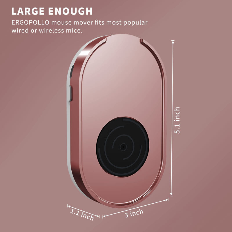 [AUSTRALIA] - Ergopollo Mouse Jiggler, Undetectable Mouse Mover Device Wiggler Shaker with Drive Free USB Cable and 5V1A Adapter, Moves Mouse Automatically, Keep PC Screen Active, Pink 