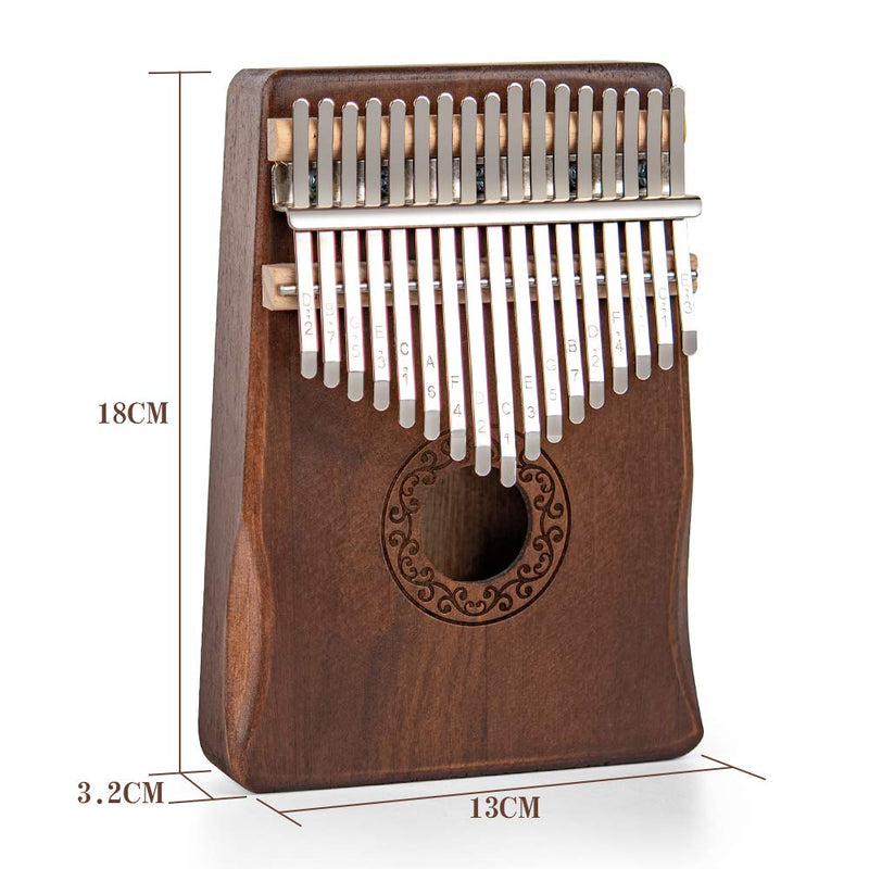 Kalimba Thumb Piano 17 Keys - Ucuber Portable Easy Operation Piano with Engraved Notes, Mahogany Wood, Best Gift Valentine's Day Mbira Hurdy Gurdy for Kids Adult Beginners Professional