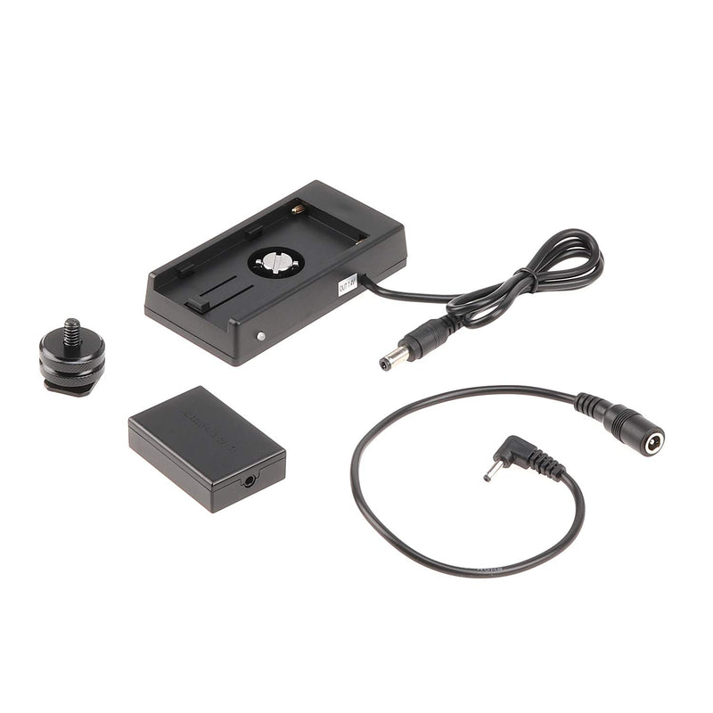 Foto4easy LP-E17 Dummy Battery with NP-F970 Battery Plate Power Adapter and Hot Shoe for Canon EOS M3 M5 M6 DSLR Cameras