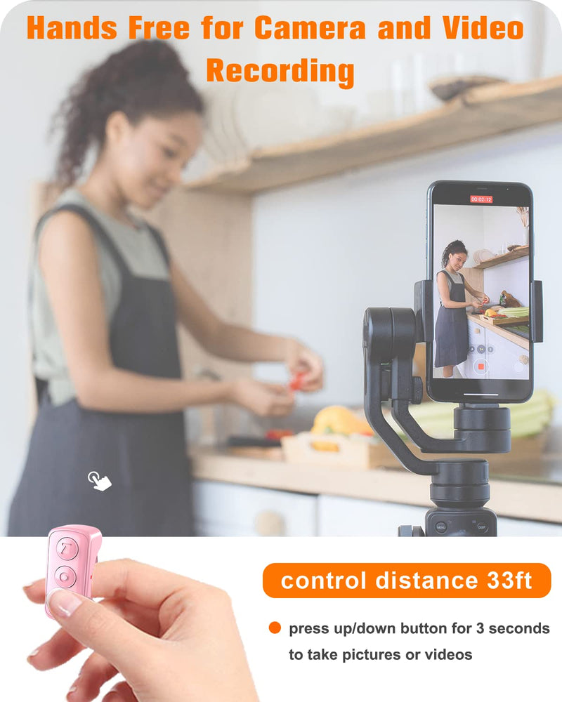 TikTok Remote Control Kindle App Page Turner, Bluetooth Camera Video Recording Remote, TIK Tok Scrolling Ring for iPhone, iPad, iOS, Android - Pink