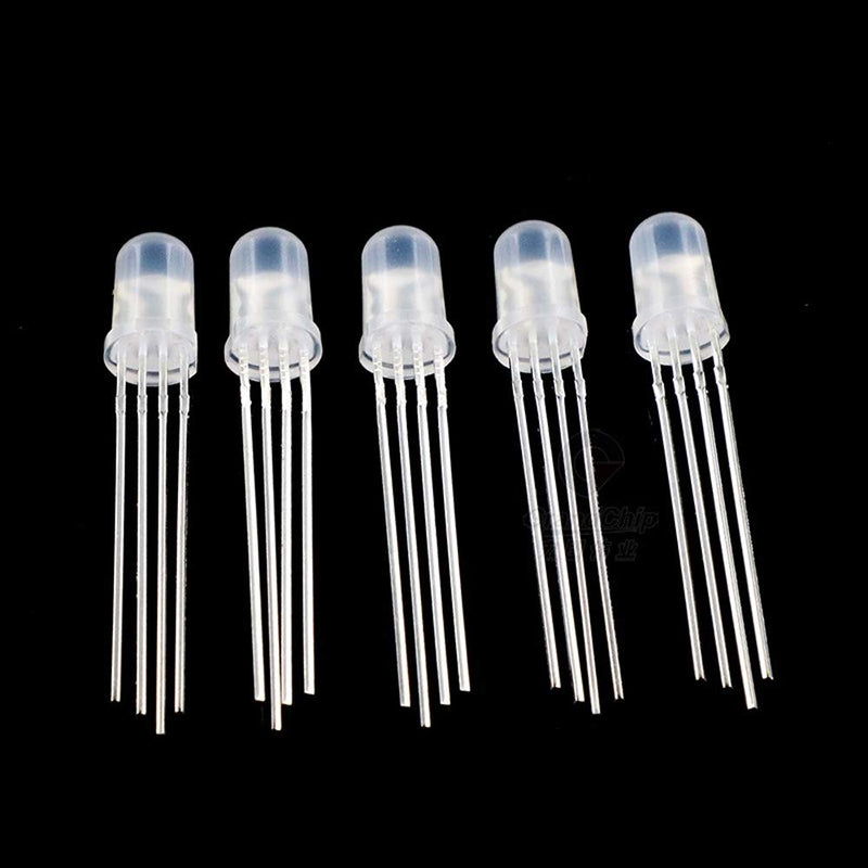 DAOKI Lot 100Pcs 5mm Tri-Color 4 PIN Common Anode RED Blue RGB LED Light Emitting Diode Diffused Common Anode