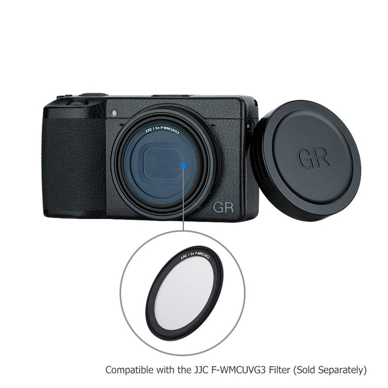 JJC Lens Cap Cover Protector for Ricoh GR III GRIII & GR II GRII Made of Aluminum Alloy & Soft EVA Interior -Black