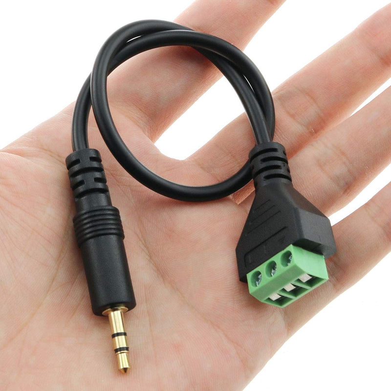 E-outstanding 3.5mm Speaker Wire Adapter 30cm 3.5mm(1/8inch) Gold-Plated Audio Stereo Male Plug to 3Pin AV Screw Terminal Connector Video Converter Cable
