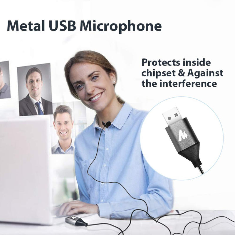 [AUSTRALIA] - USB Lavalier Microphone-MAONO AU-UL10 192kHz/24bit Omnidirectional Lapel Mic Hands Free Shirt Collar Clip-on Microphone for PC Computer, Laptop, YouTube, Skype Recording, Live Broadcasting 