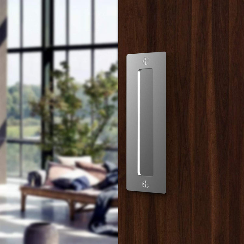 [AUSTRALIA] - Orgerphy Stainless 7” Barn Door Handle Finger Pull Set (1 Pack)| Heavy Duty Modern Simple Invisible Handle for Gates Garages Sheds Barn Door, Pocket Door | with Flat Bottom Easy to Install 1 