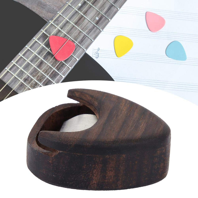 Dilwe Guitar Picks Wood Box, Premium Rose Wood Guitar Pick Plectrum Storage Box Case Accessory Parts,Heart Shaped