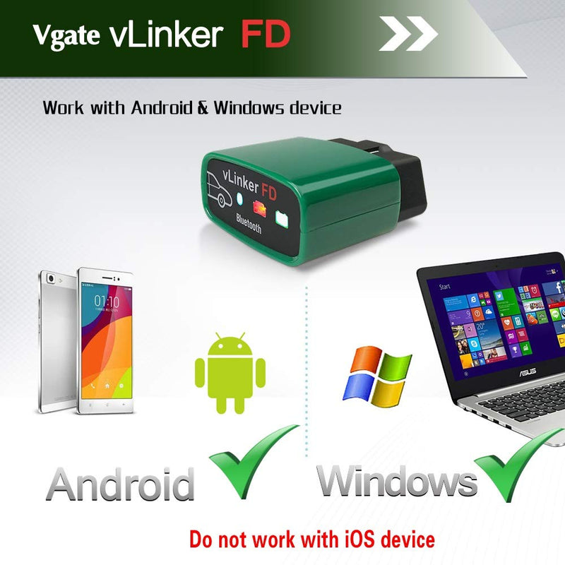 Vgate vLinker FD+ BT 4.0 Professional OBD2 Diagnostic Tools Auto Scanner for Android for iOS for Windows