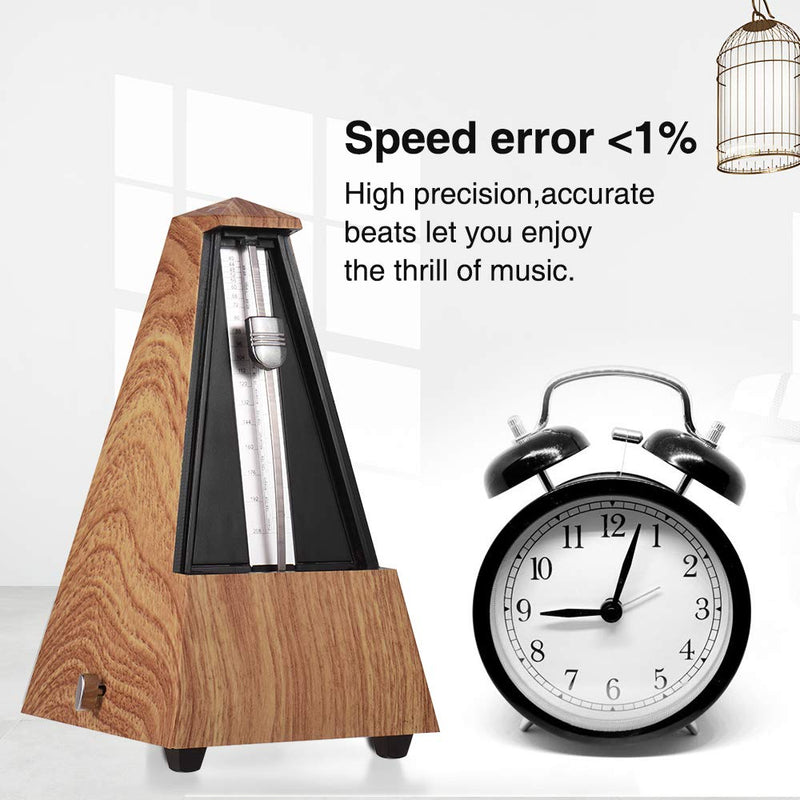 ammoon Mechanical Metronome ABS Material for Guitar Violin Piano Bass Musical Instrument Practice Tool for Beginners Musicians-Wood Wood