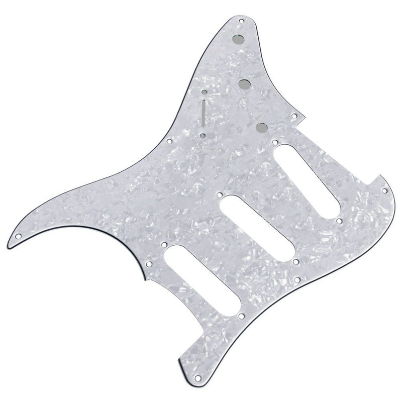 FLEOR Set of 8 Hole SSS Pickguard and Guitar Backplate with Screw for Vintage Strat Style Guitar Parts Replacement,4Ply White Pearl 4Ply White Pearl