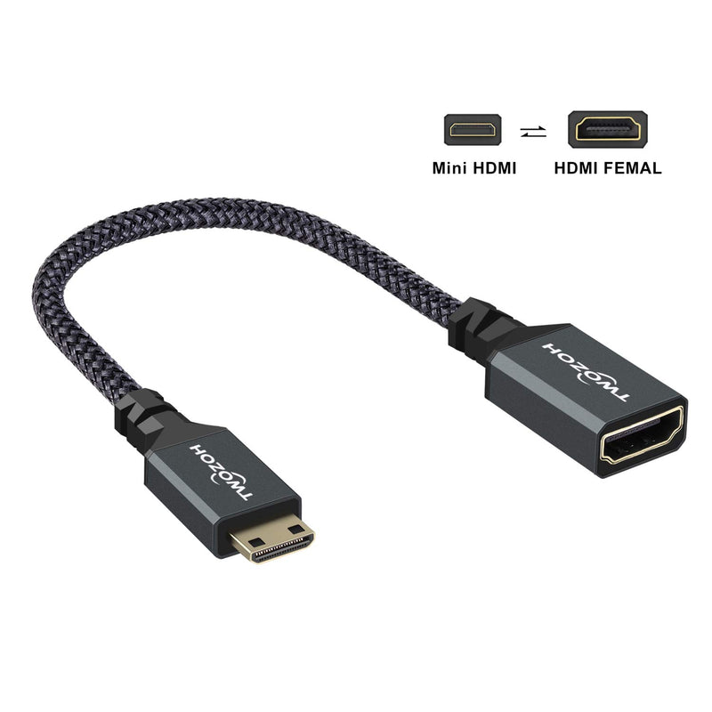 Mini HDMI to HDMI Adapter, Twozoh Mini HDMI Male to HDMI Female Cable Adapter Support 1080P Full HD, 4K, 3D, for DSLR, Camera, Camcorder, Graphics Card, Laptop, Tablet, HDTV, Projector