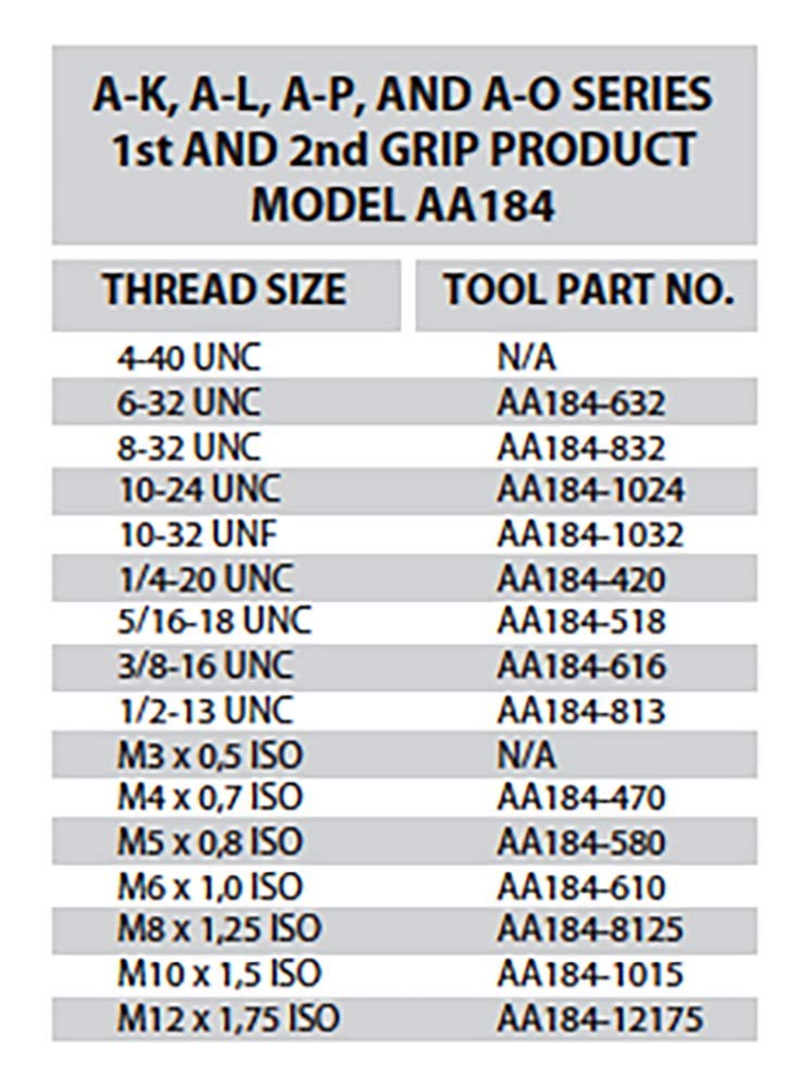 AVK Industrial AA181-616 Expandable Tool, Thread Size 3/8-16, Black 1