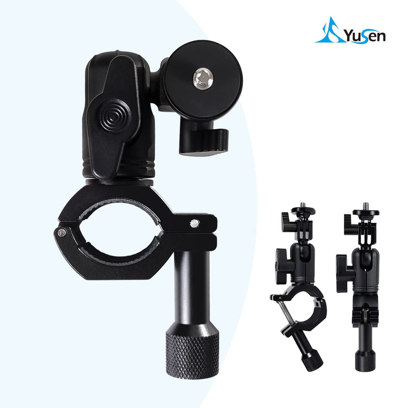 YUSEN 0.75-1.2inch Handlebar/Seatpost/Pole Mount with 1/4&360° Rotation,Perfect All-Aluminum Bike/Motorcycle Handlebars for Go Pro Hero 10/9/8/7/6/5/4/3/2,DJI Osmo Action AKASO (Black)