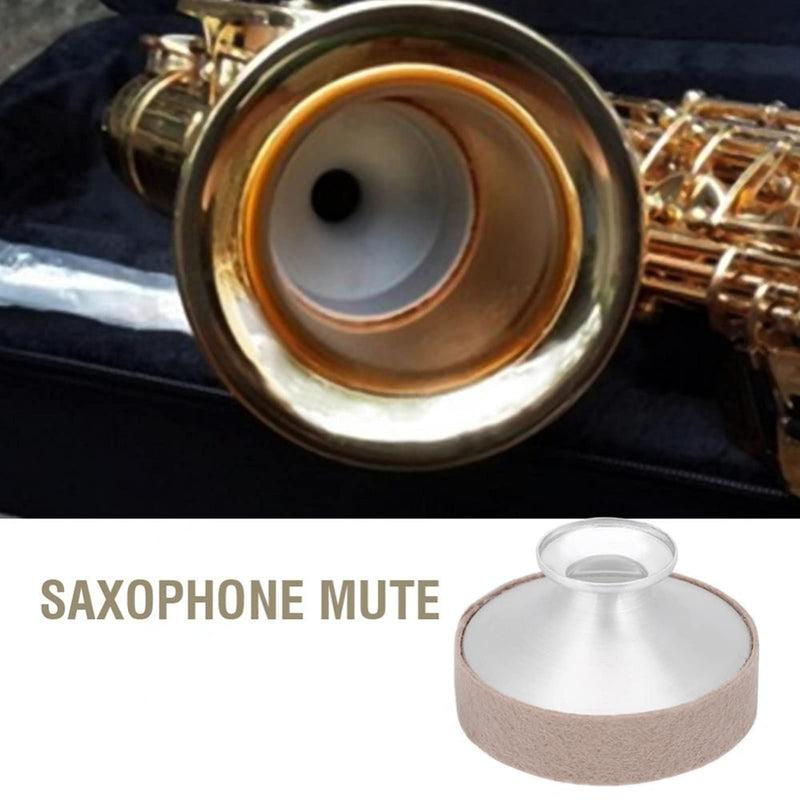 Alto Saxophone Mute Dampener, Aluminum Alloy Noise Remove Mute Dampeners for Practice Alto Saxophone(Apricot)