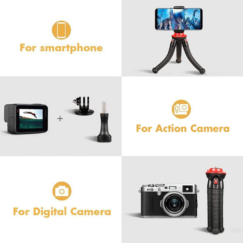 Flexible Tripod, Fotopro Mini Phone Tripods for iPhone Xs Max Mini Camera Tripod for Action Camera Smartphone Mount