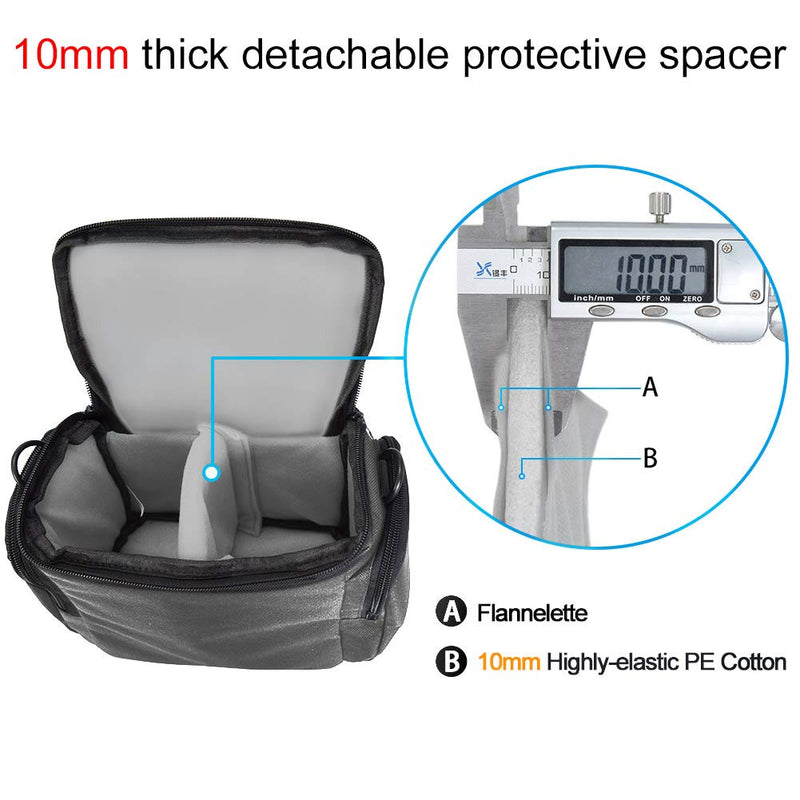[AUSTRALIA] - CADeN Compact Camera Shoulder Crossbody Bag Case Compatible for Nikon, Canon, Sony SLR/DSLR Mirrorless Cameras and Lenses Waterproof Grey Small 