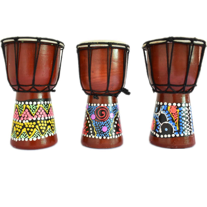 African Drum Djembe Mahogany Goatskin Drumhead (6 Inch, Brown) 6 Inch