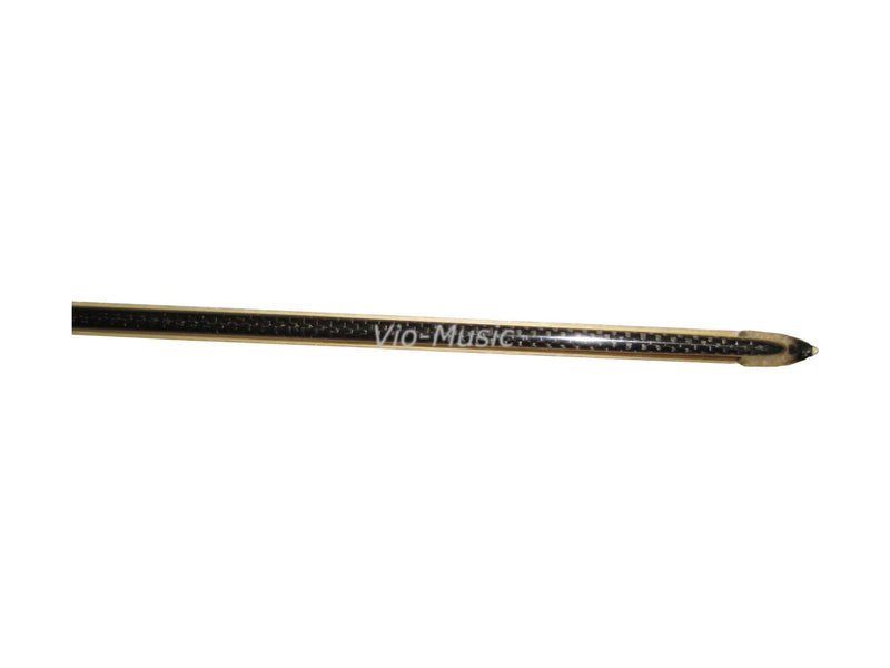 Vio Music Woven Carbon Fiber Viola Bow, Ebony Frog with Fluer-de-lys Inlay and Pearl Dot Screw