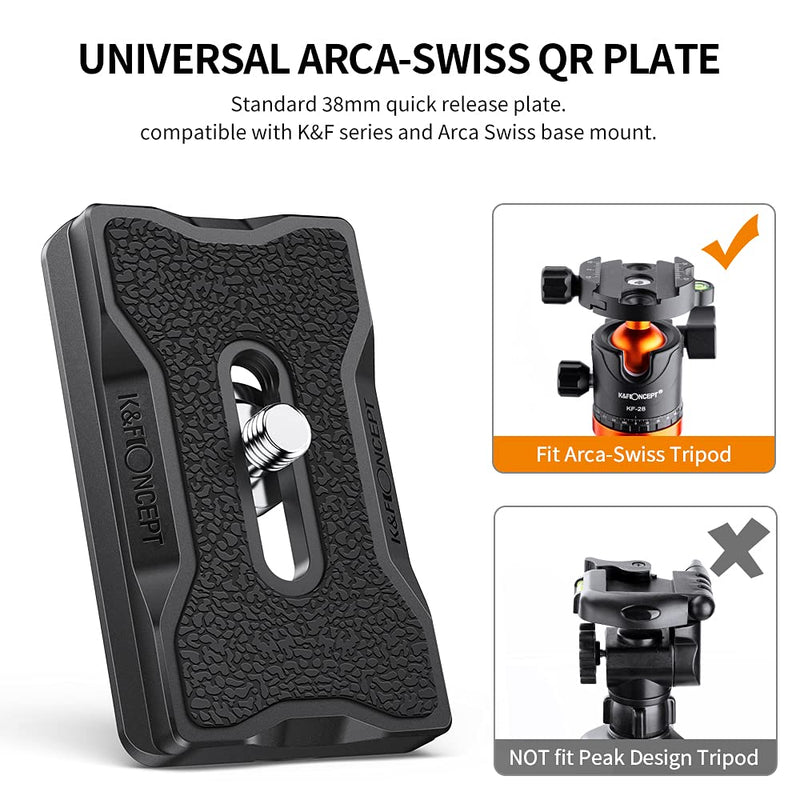 K&F Concept K-28 Camera Tripod Quick Release Mounting Plate 2 Pack Black 2 Pack