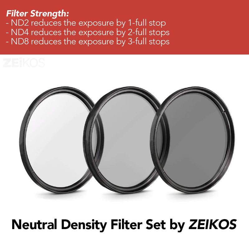 Zeikos 67MM Neutral Density Filter Set (ND2 ND4 ND8), Multi-Coated UV-CPL-FLD Filter Set, Tulip Flower, and Rubber Collapsible Lens Hood, Lens Cap and Lens Cap Keeper with Pouch and Microfiber Cloth