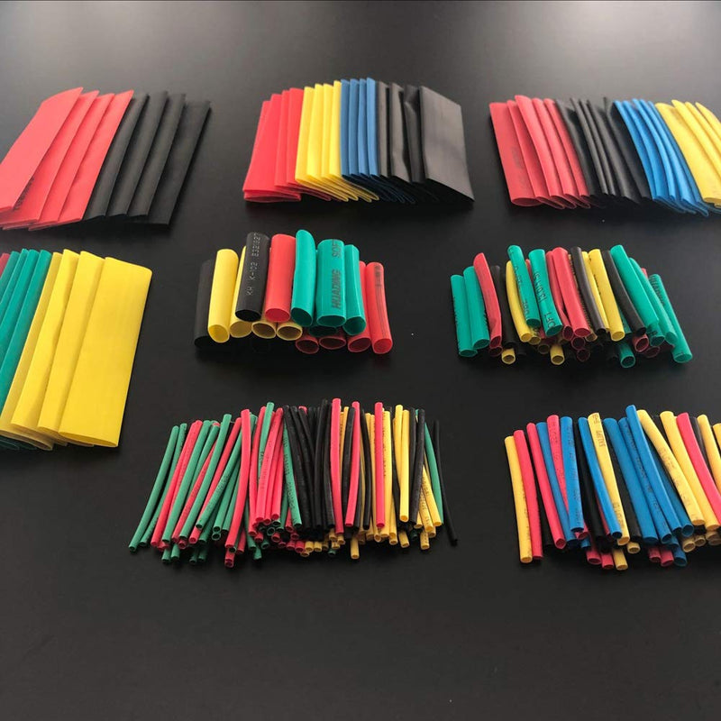 328 Pieces Heat Shrink Tubes Heat Shrink Tubing Kit Ratio 2:1 Heat Shrinkable Tube Electrical Insulation Cable Sleeve, 8 Sizes/5 Colors