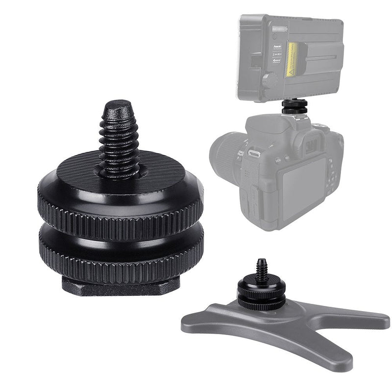 1/4" Hot Shoe Adapter Mount Camera Shoe Mount Screw Flash Cold Shoe Mount to Tripod Screw Adapter DSLR Camera Rig-4 Packs