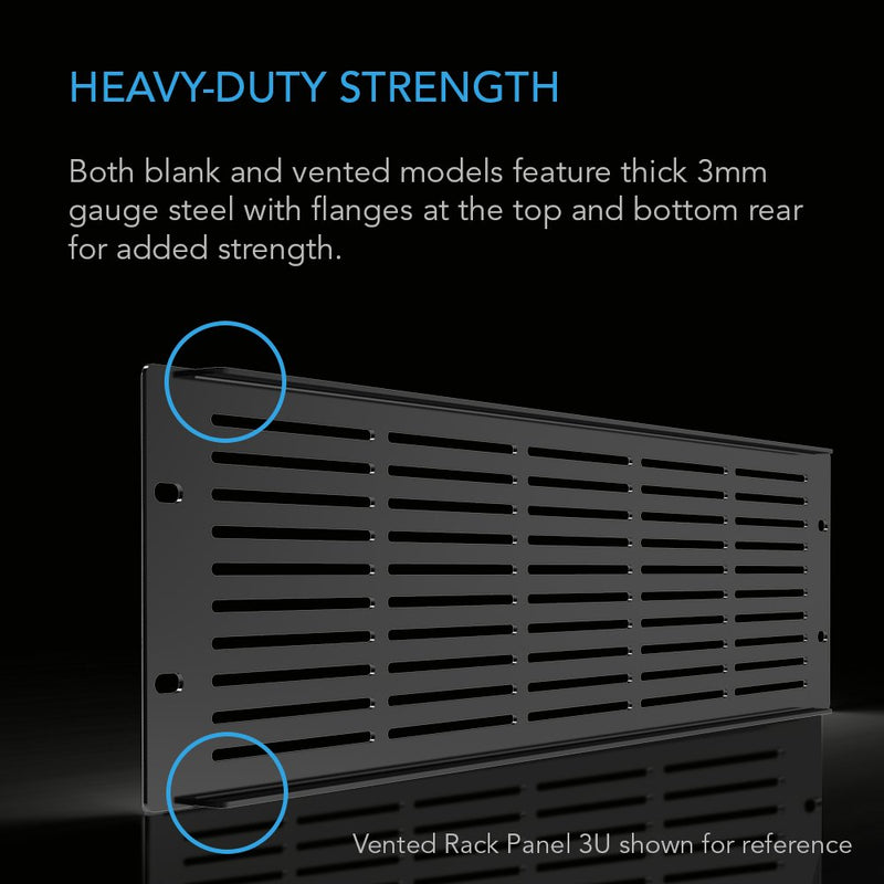 [AUSTRALIA] - AC Infinity Rack Panel Accessory Vented 2U Space for 19" Rackmount, Heavy-Duty 3mm Gauge Steel, Black 