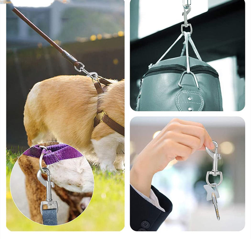 Trigger Clips Clasp, 8PCS Swivel Snap Hooks 360° Swivel Trigger Snap Hooks for Pet Buckle Carabiner Keyring Home Outdoor Camping Picnic Heavy Duty (Round)