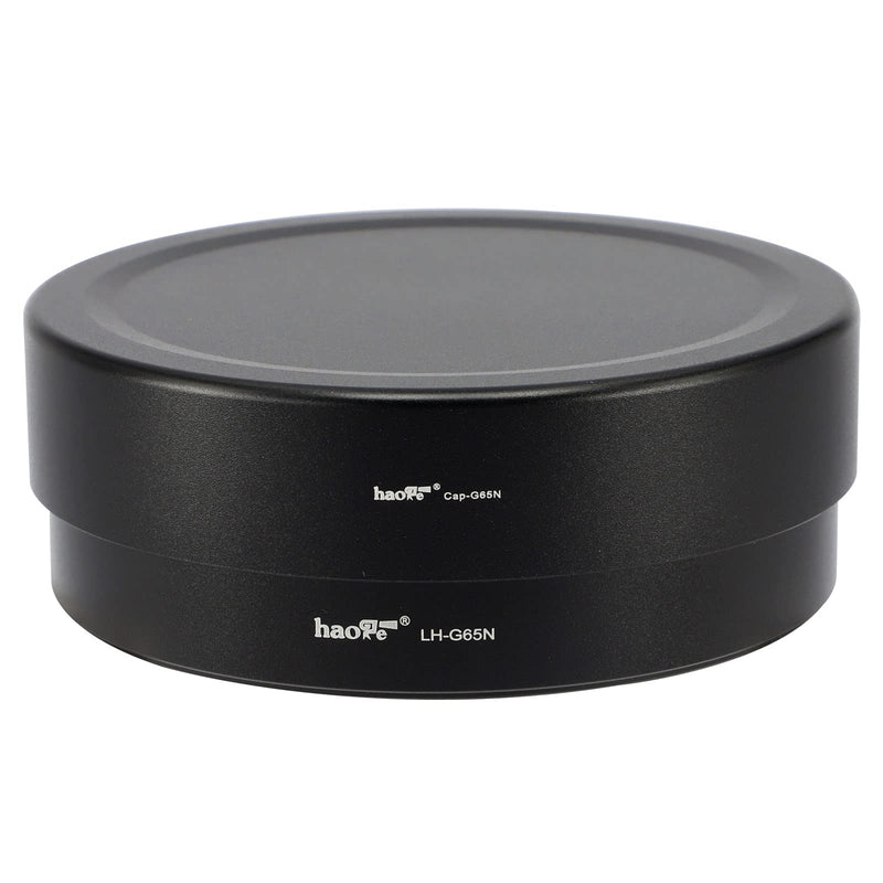 Haoge LH-G65N Bayonet Square Metal Lens Hood for Fujifilm Fuji Fujinon GF 63mm F2.8 R WR and GF 45mm F2.8 R WR Lens Shade with Metal Cap on GFX100S GFX50S GFX50R Camera
