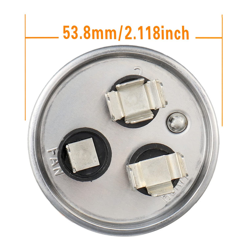 HUAREW 45 5 Capacitor 45+5 uF MFD 370/440 VAC CBB65 Dual Run Start Round Capacitor for Condenser Straight Cool or Heat Pump Air Conditioner or AC Motor and Fan Starting