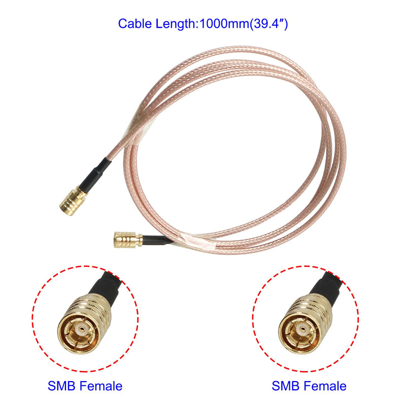 [AUSTRALIA] - Aoje-Link RF Coaxial Cable SMB Female to SMB Female RG316 Coax Cable Jumper for DIY Radio, 3G/4G/5G/LTE/Antenna, Audio and Video Signal Transmission, 1M 1Pcs 