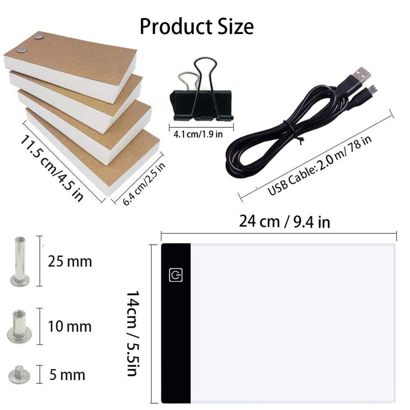 Flip Book Kit with A5 Light Pad for Drawing and Tracing, LED Light Box with Flip Book, 320 Sheets Animation Paper with Binding Screws