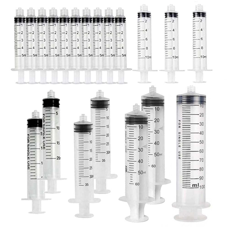 4 Pack 50ml Plastic Syringe Luer Lock With Measurement No Needle for Scientific Labs Liquid Measuring