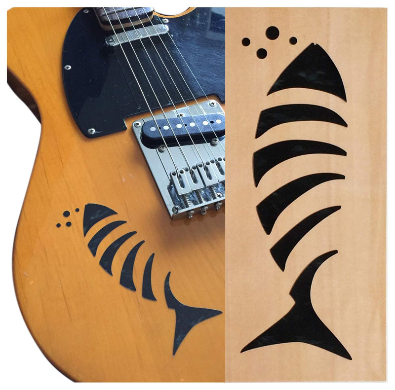 Inlaysticker for Guitars & Bass - Fish Bone - Black Pearl,B-301FB-BP