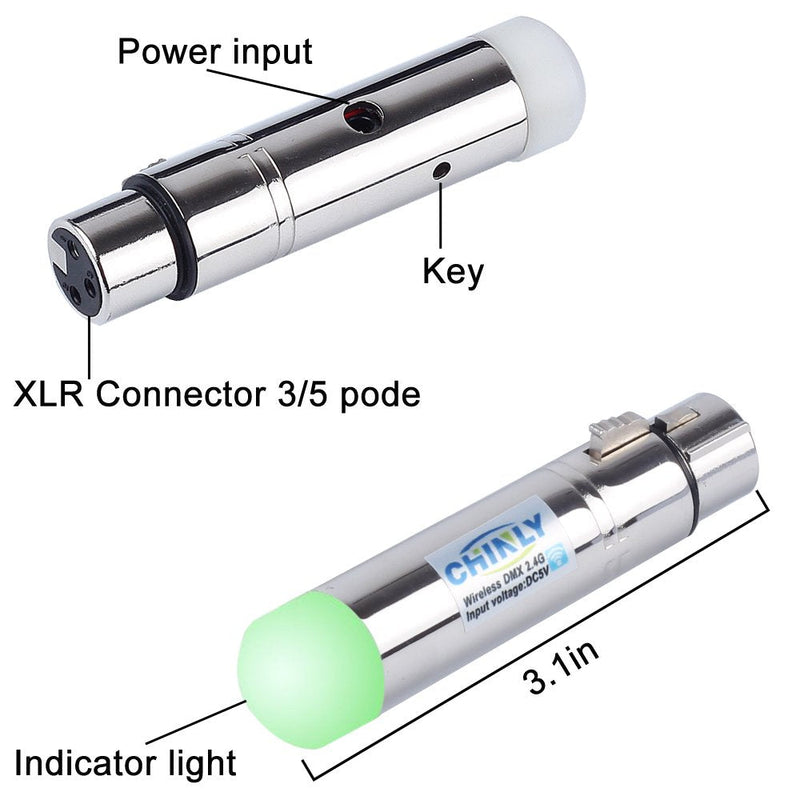 CHINLY DMX512 DMX Dfi DJ 2.4G Wireless 1 Receiver LED Lighting Control for LED Stage Par Party Light