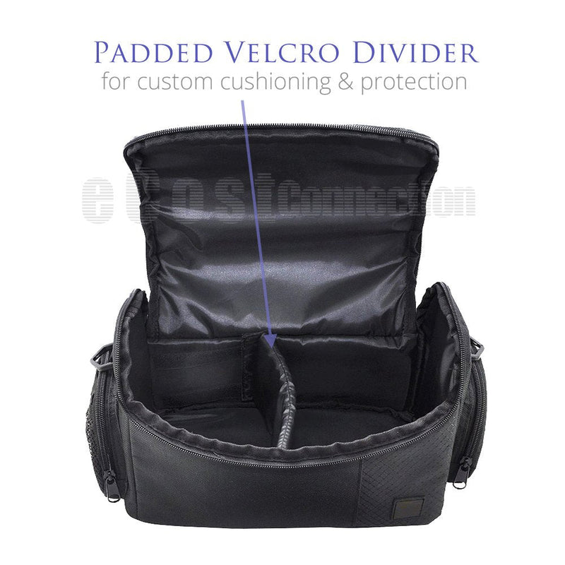 [AUSTRALIA] - Large Digital Camcorder/Video Padded Carrying Bag/Case, Large for Canon VIXIA XC10, EOS C100 Mark II, HF R62, VIXIA HF R600, HF G10, G20, G30, M40 & More… + eCostConnection Microfiber Cloth 