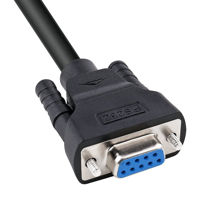 DTech DB9 RS232 Serial Cable Male to Female Extension Null Modem Cord Cross TX RX line for Data Communication (15 Feet, Black) 15ft