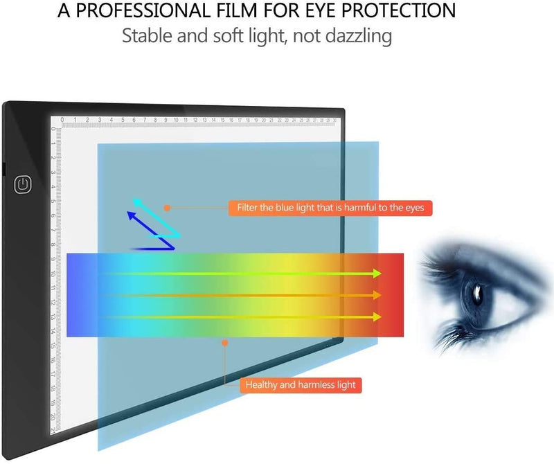 A4 Tracing Light Box Portable LED Light Table Tracer Board Dimmable Brightness Artcraft Light Pad for Artists Drawing 5D DIY Diamond Painting Sketching Tattoo Animation Designing