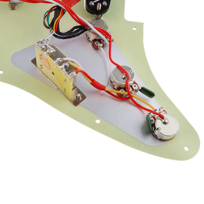 Alnicov SSS 11 Hole Strat Guitar Loaded Pickguard Prewired Scratch Plate For Electric Guitar milky with 3 dual rail humbucker pickup Light cyan