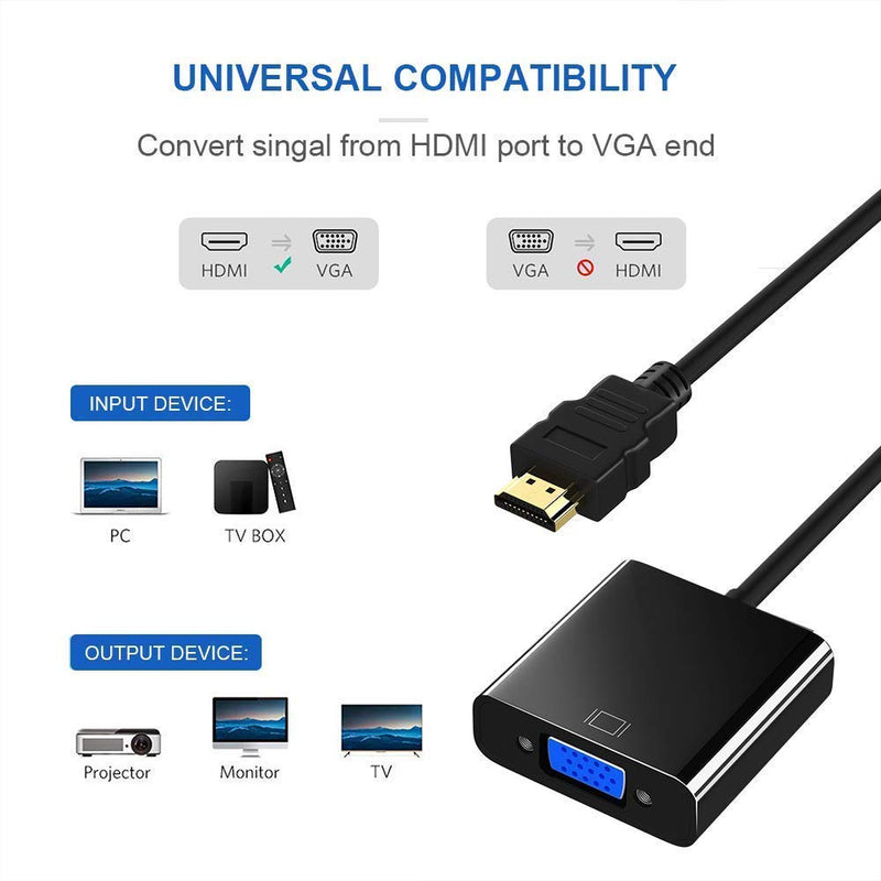 Manhattan HDMI (Male) to VGA (Female) Converter, Black 151467