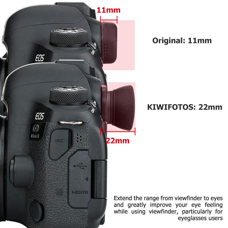 Kiwifotos Long Soft Viewfinder Eyecup Eyepiece for Canon EOS 90D 80D 70D 60D 77D 6D Mark II 5D Mark II Rebel T7 T6 T5 T100 T8i T7i T6s T6i T5i T4i T3i T2i T1i SL3 SL2 SL1 4000D 50D 40D 30D and More Canon Ef Eb Replacement