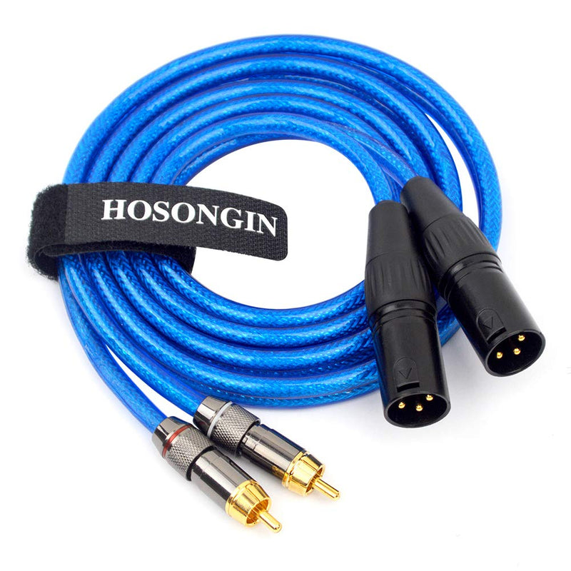 HOSONGIN Dual RCA to XLR Male Cable, Heavy Duty 2 XLR Male to 2 RCA Male Patch Cable, HiFi Stereo Audio Cable for Connection Amplifier Mixer Speaker Microphone - 10 Ft 10 Feet