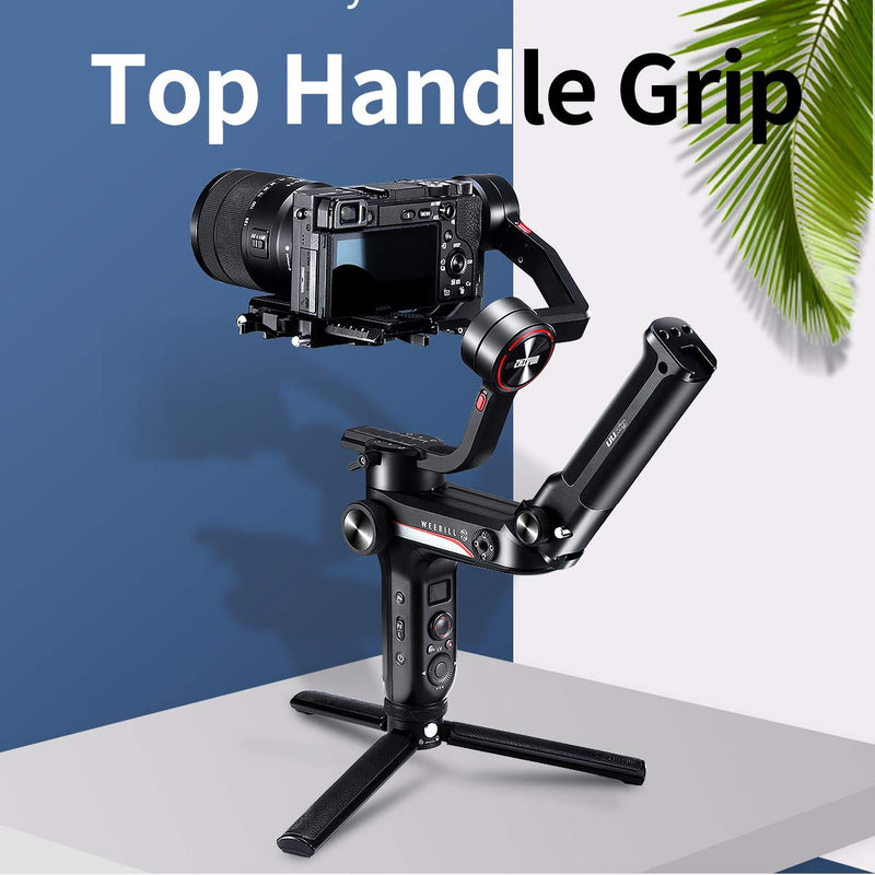 UURig Handle Grip for ZHIYUN Weebill-S w Cold Shoe Extension Monitor Mount, DH14 Top Hold Handle, Support 2 Mount Angle Weebill S Handheld Video Shooting Accessories