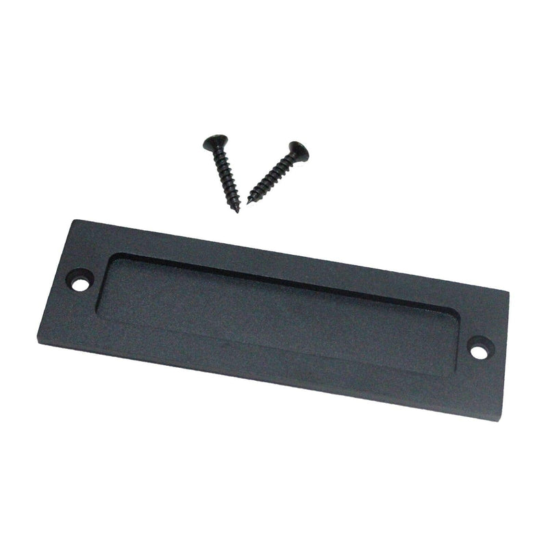 Orgerphy 7” Barn Door Handle Finger Pull Set (1 Pack) in Black | Heavy Duty Modern Simple Invisible Handle for Gates Garages Sheds Barn Door, Pocket Door | with Flat Bottom Easy to Install 1