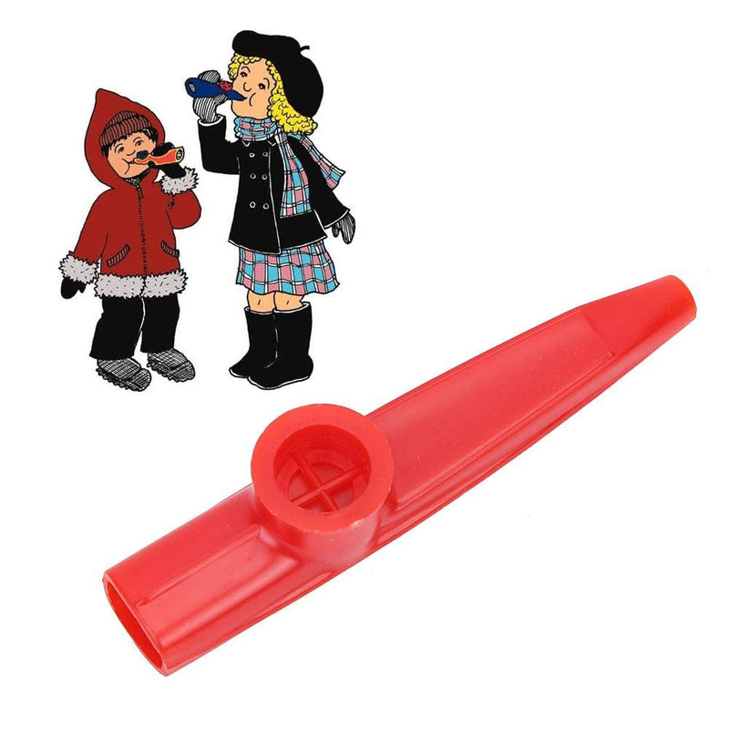 Dilwe Kazoo, Plastic Mini Portable Mouth Kazoo Ukulele Guitar Partner Easy to Learn Musical Instrument red