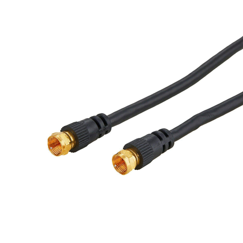 Cables Direct Online 10 feet Black RG6 Coax Cable F Pin Coaxial Tip BNC Extension Wire for Satellite Dish Cable TV Antenna 10ft
