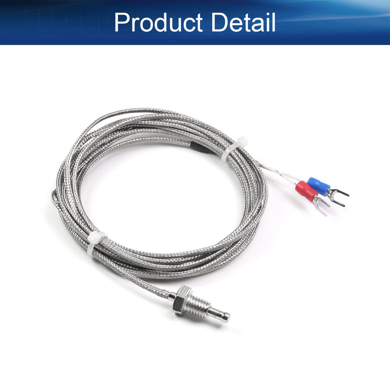 [AUSTRALIA] - Bettomshin 3Pcs 3M/9.84Ft K-Type Thermocouple Probe, M8 Thread Temperature Sensor Cable Measure Range 0-800±1.5% ℃ K Sensor Screw Probes Silver 3M/9.84Ft Length 3pcs 