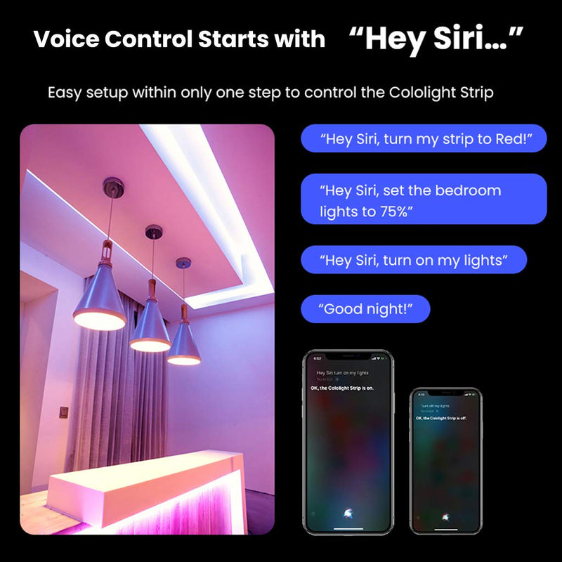 [AUSTRALIA] - LifeSmart Strip Lights Work with Apple HomeKit, 2.4GHz WiFi Rope Light Compatible with Siri, Alexa, Google Assistant, Smart Color Changing Music Sync Remote, 6.6ft/2M SMD 5050 RGB Tape Light, 60LEDs/M 2M, 60LEDs/M 