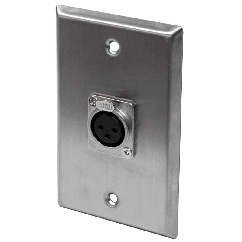 [AUSTRALIA] - Seismic Audio - SA-PLATE12-4Pack - 4 Pack of Stainless Steel Wall Plates - One XLR Female Connector Single Gang 