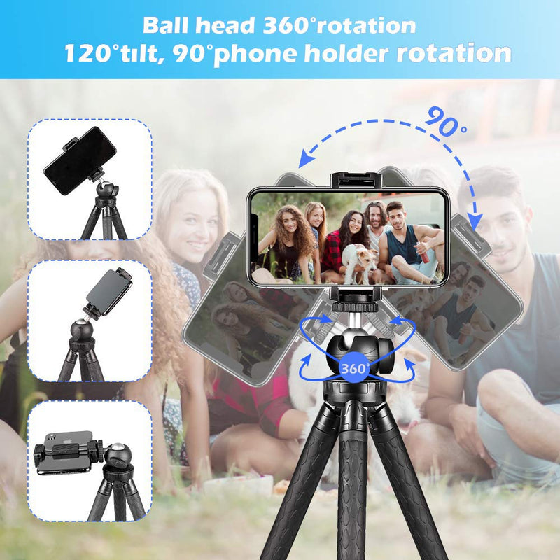 Coolwill RL2086 Phone Tripod Selfie Stick Tripod with Remote Control, 39.5 inch Lightweight Tripod for Travel, Vlog Camera Tripod for Tiktok YouTube